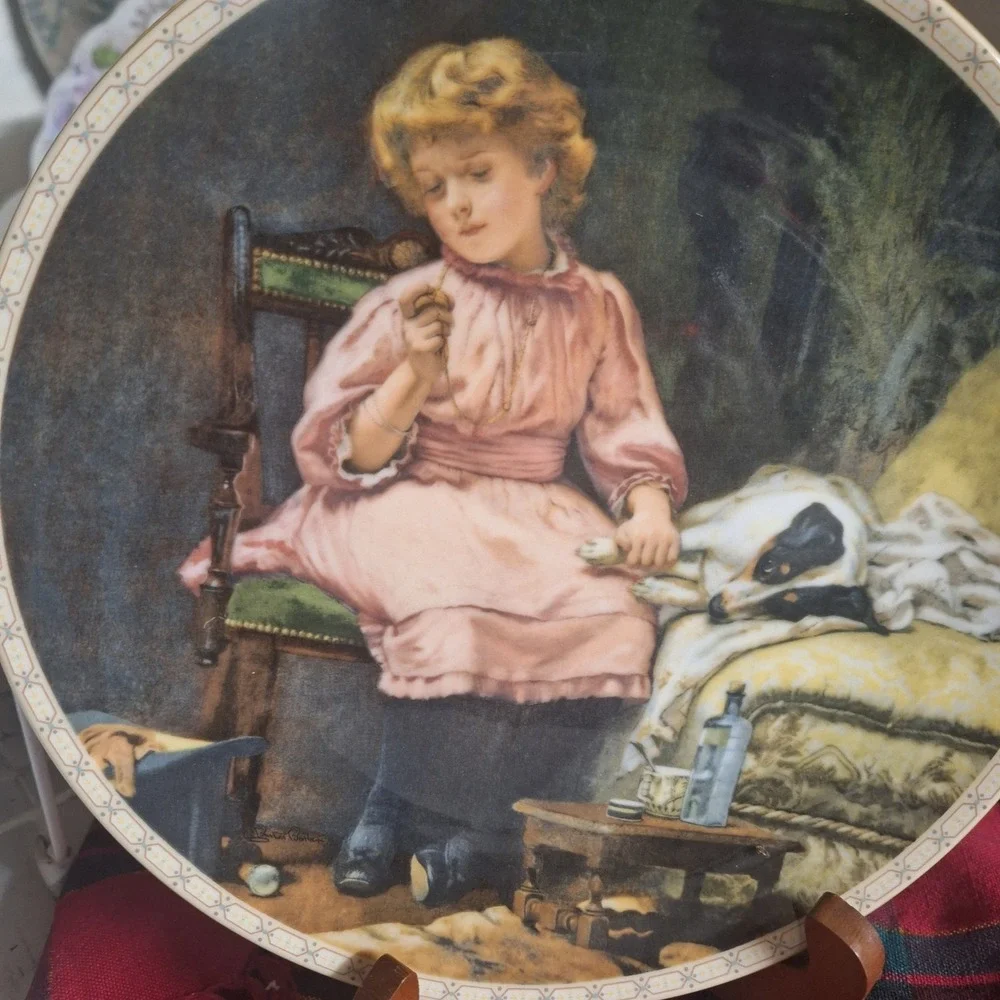 Royal Doulton In Good Hands Plate Victorian Childhood Charles Burton Barber 1992